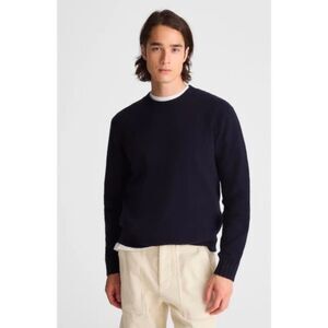Madewell Men’s XXL 100% Merino Wool Navy Blue Heritage Crewneck Sweater NWOT